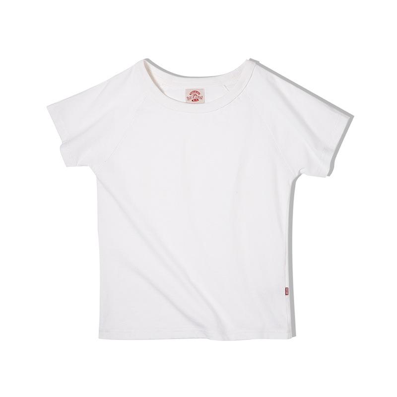 美式簡約基礎款純棉白色插肩T恤半夏季短袖顯瘦打底衫體-Retro's Wear