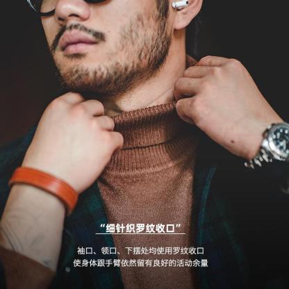 馬登工裝美式休閑純色高領毛衣保暖翻領基礎款打底針織衫男士秋冬-Retro's Wear