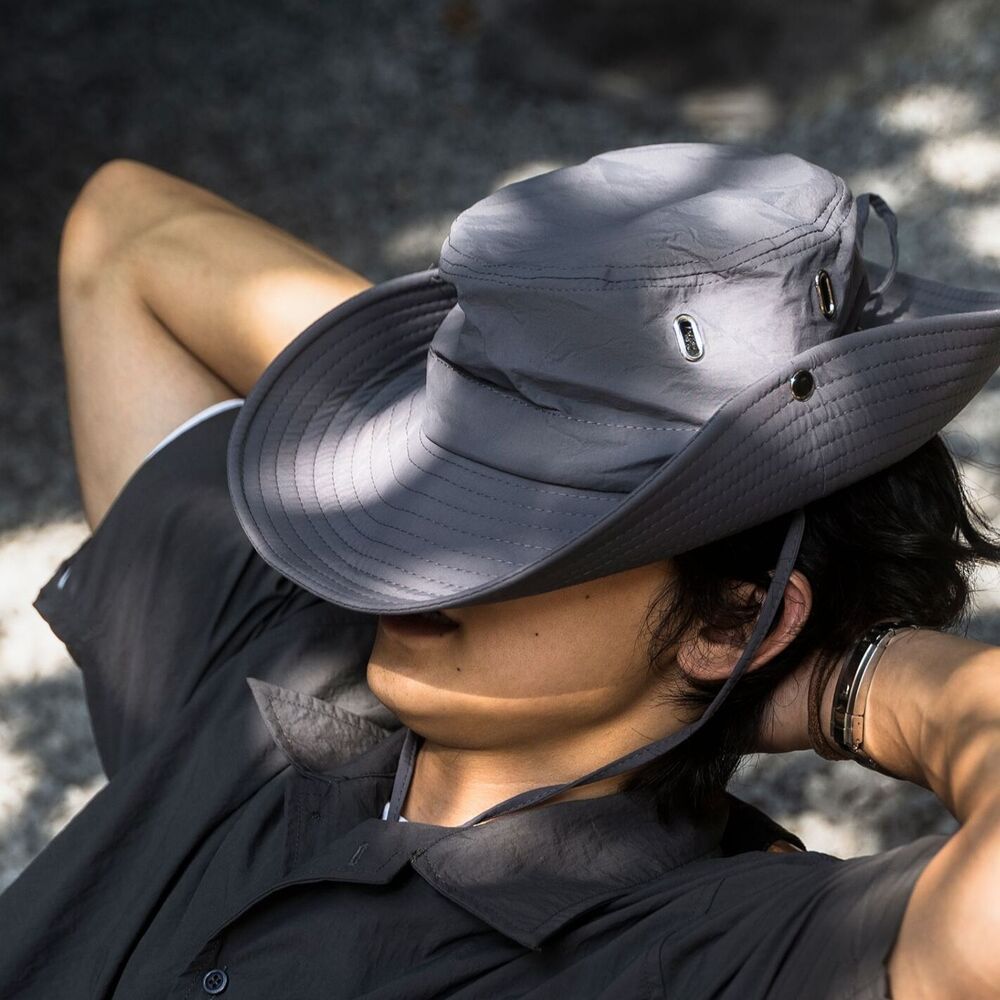 抽繩漁夫帽子男女百搭透氣防曬戶外登山釣魚帽-Retro's Wear