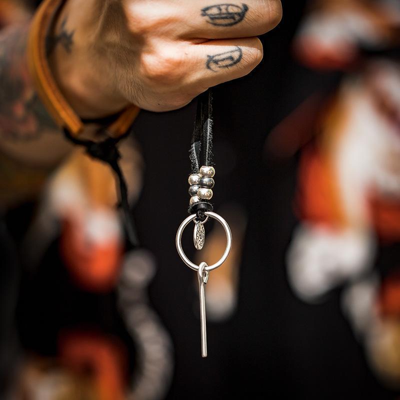 美式M26手雷拉環吊墜925純銀刻字鑰匙項鏈男女飾品-Retro's Wear
