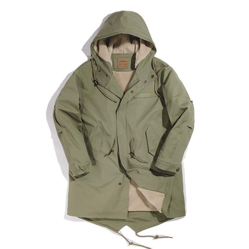 馬登工裝冬季美式M51魚尾風衣派克服男士棉衣中長款連帽男-Retro's Wear