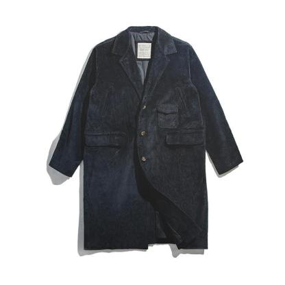 馬登工裝美式vintage燈芯絨風衣秋冬阿美咔嘰古巴領大衣男士外套-Retro's Wear