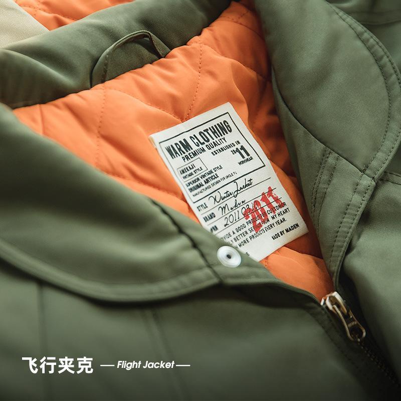 馬登工裝飛行員夾克加厚保暖棉衣口袋外套棉服男冬季-Retro's Wear