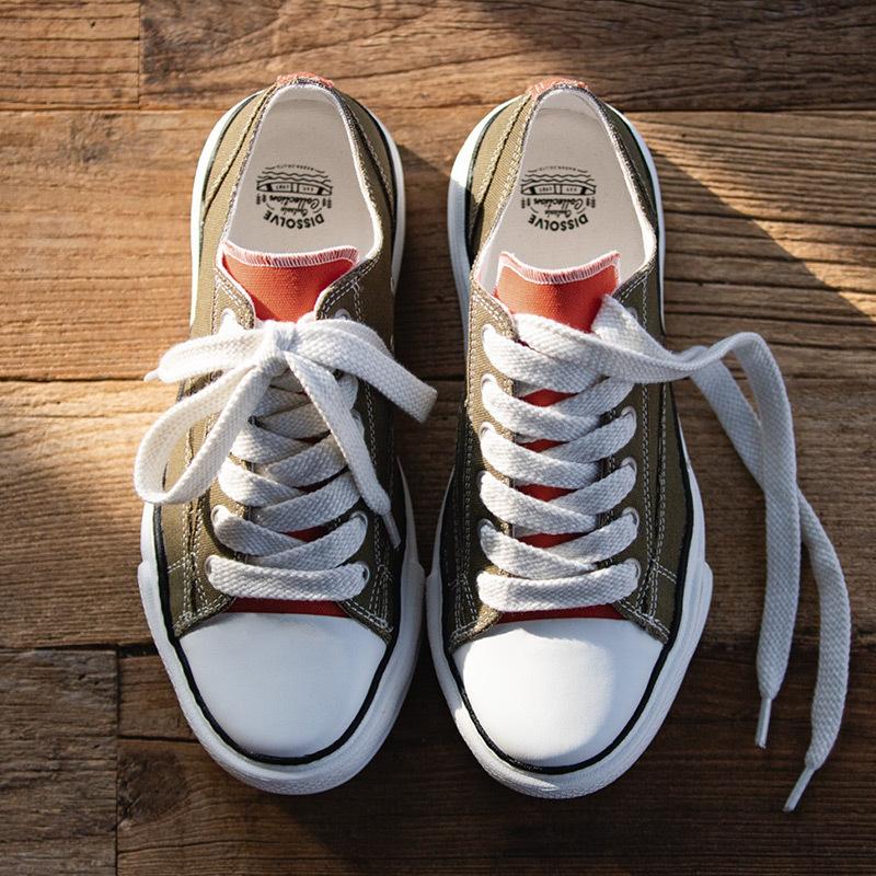 馬登男鞋低幫溶解變形底帆布鞋ins網紅不規則厚底板鞋休閒鞋-Retro's Wear