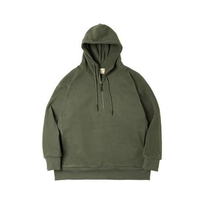 馬登工裝軍綠色搖粒絨連帽衛衣加絨打底疊穿外套頭男秋冬-Retro's Wear