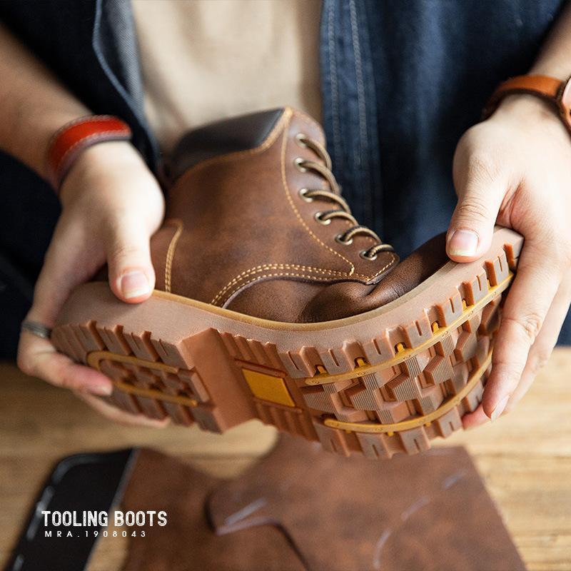 馬登馬丁靴男高幫工裝靴男靴英倫風靴子冬季加絨保暖棉鞋中幫-Retro's Wear