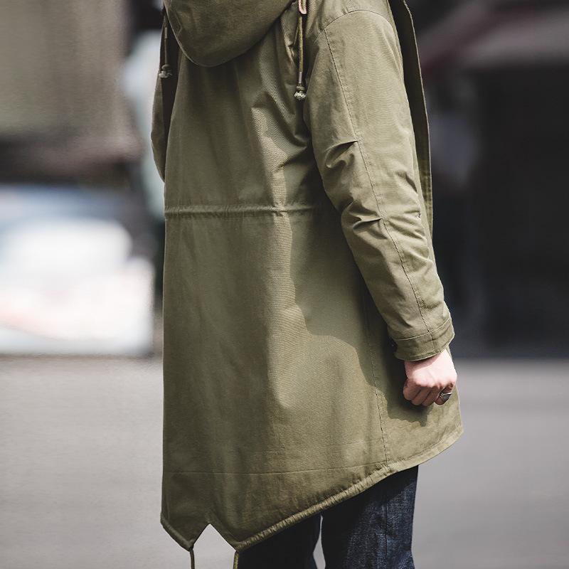 馬登工裝冬季美式M51魚尾風衣派克服男士棉衣中長款連帽男-Retro's Wear