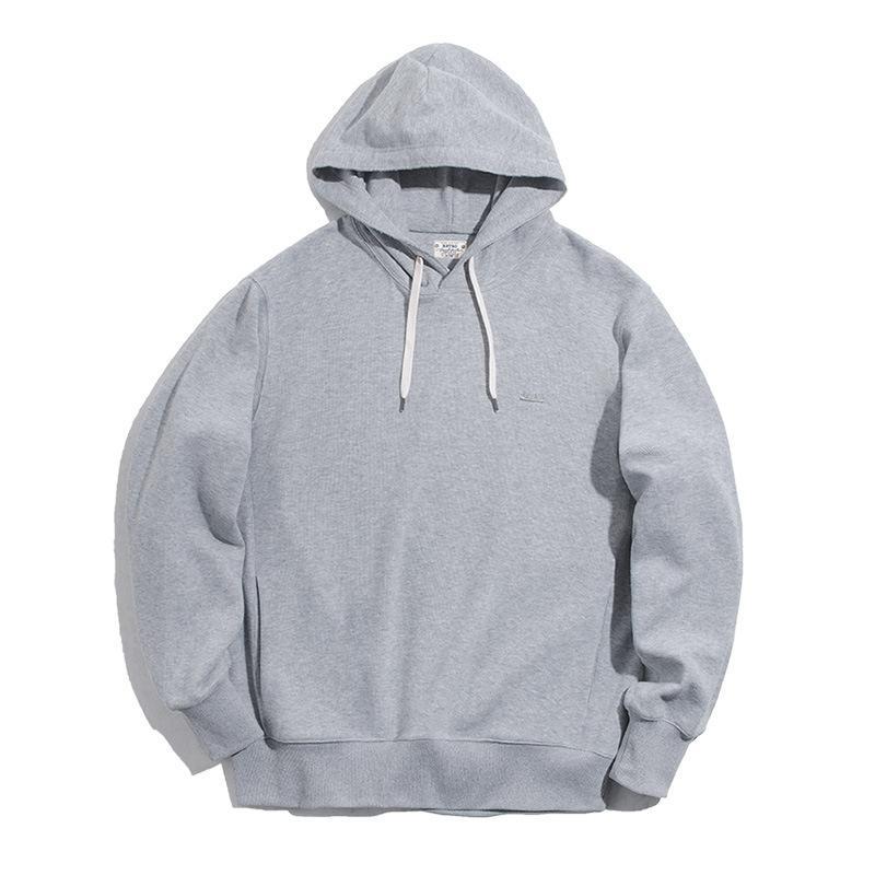馬登工裝灰色連帽衛衣阿美哢嘰純色運動帽衫男-Retro's Wear