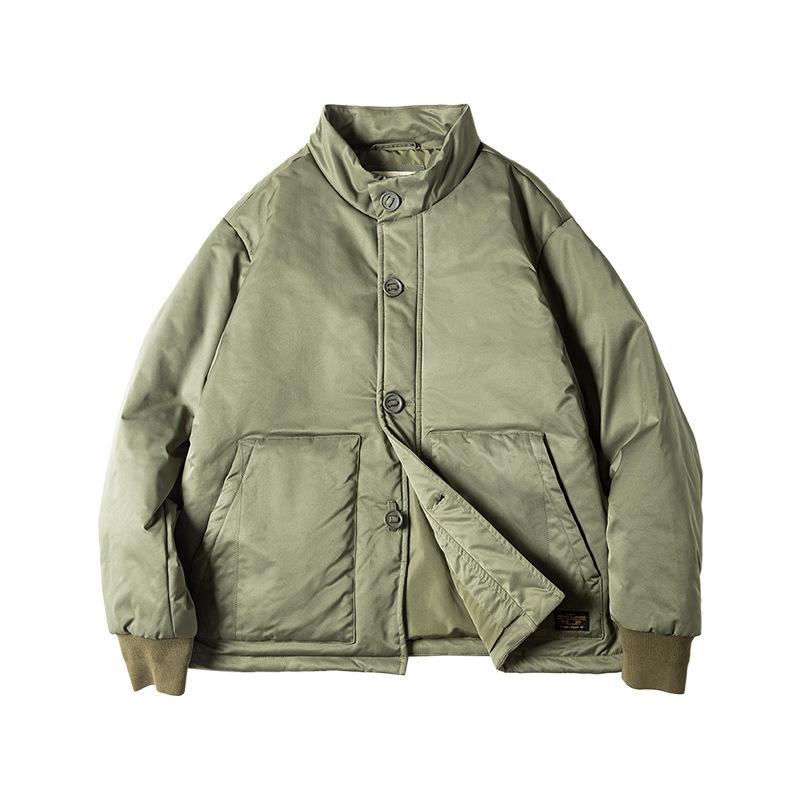馬登工裝立領加厚A1飛行員夾克棉衣單排扣外套男冬-Retro's Wear