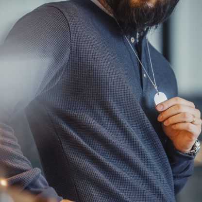 美式復古華夫格針織亨利衫修身阿美咔嘰純色長袖T恤男秋-Retro's Wear