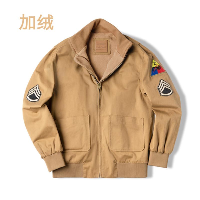 馬登工裝美式狂怒坦克服複刻秋冬款阿美哢嘰土黃色棉衣-Retro's Wear