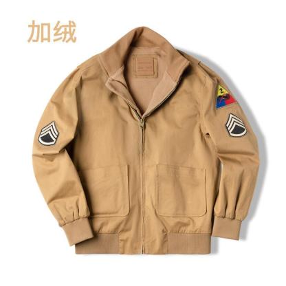 馬登工裝美式狂怒坦克服複刻秋冬款阿美哢嘰土黃色棉衣-Retro's Wear
