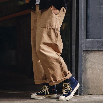 馬登男鞋男士春秋款燈芯絨高幫板鞋潮流低幫休閒布鞋潮鞋子-Retro's Wear