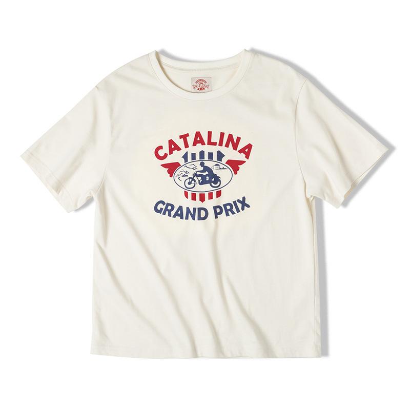 美式街頭純棉字母印花夏季短袖正肩寬松設計感T恤女-Retro's Wear