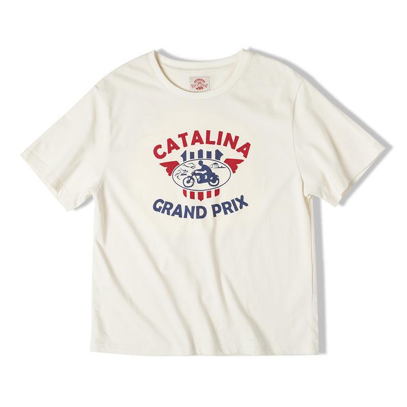 美式街頭純棉字母印花夏季短袖正肩寬松設計感T恤女-Retro's Wear