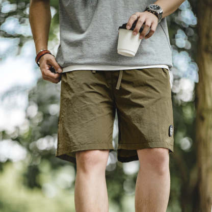 山系戶外輕薄尼龍短褲速幹機能褶皺肌理感五分中褲男夏-Retro's Wear