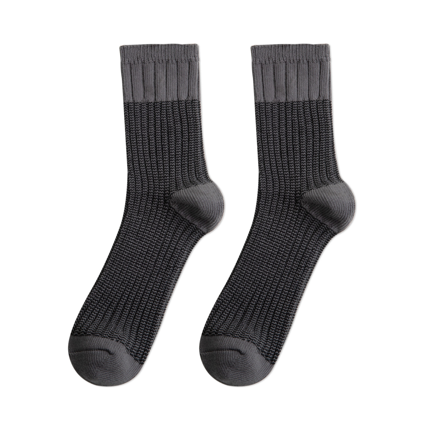 美式復古撞色針織中筒襪純色透氣保暖個性休閒長襪子男-Retro's Wear