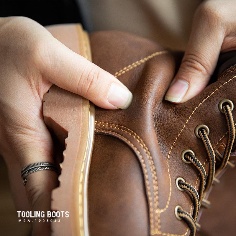 馬登馬丁靴男高幫工裝靴男靴英倫風靴子冬季加絨保暖棉鞋中幫-Retro's Wear