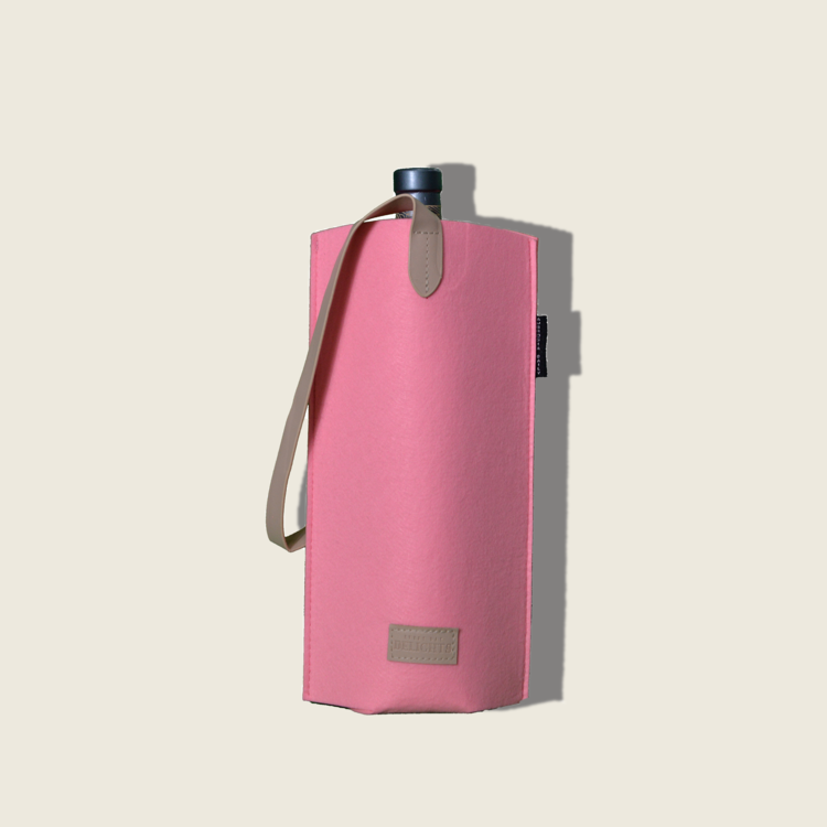 COZY Felt Bottle Carrier with Shoulder Sling  (Single Bottle) - Ballerina Pink-Ambrosia Daily