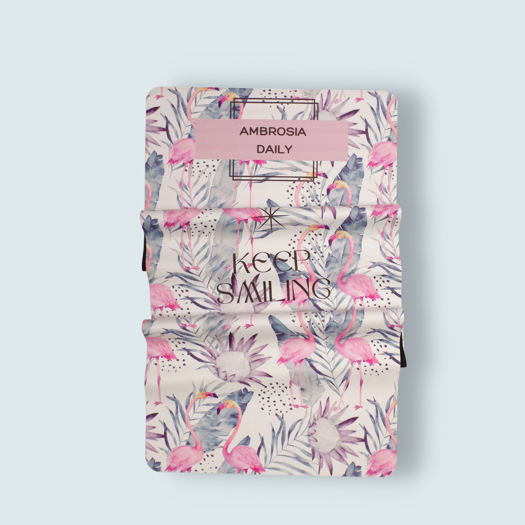 Ultra Light Soft Vegan Suede Yoga Mat - Tropical Flamingo Print-Ambrosia Daily