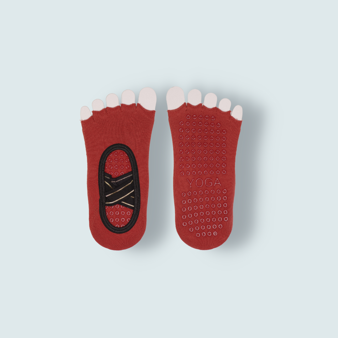 Toeless Pure Cotton Yoga Socks with Anti-Skid Silicone-Ambrosia Daily