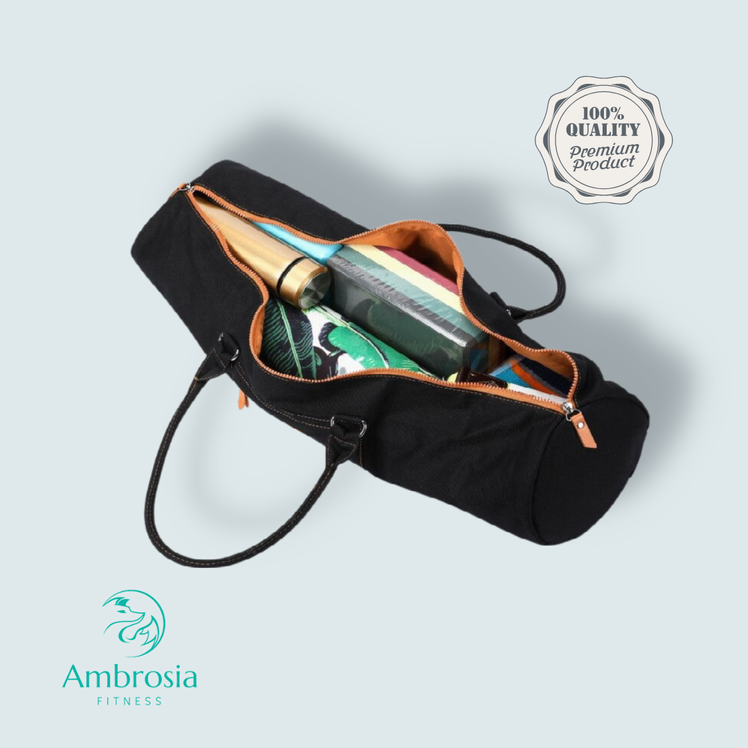 Smart Yoga Mat Duffle Bag Hand or Shoulder Carrier BlackAmbrosia