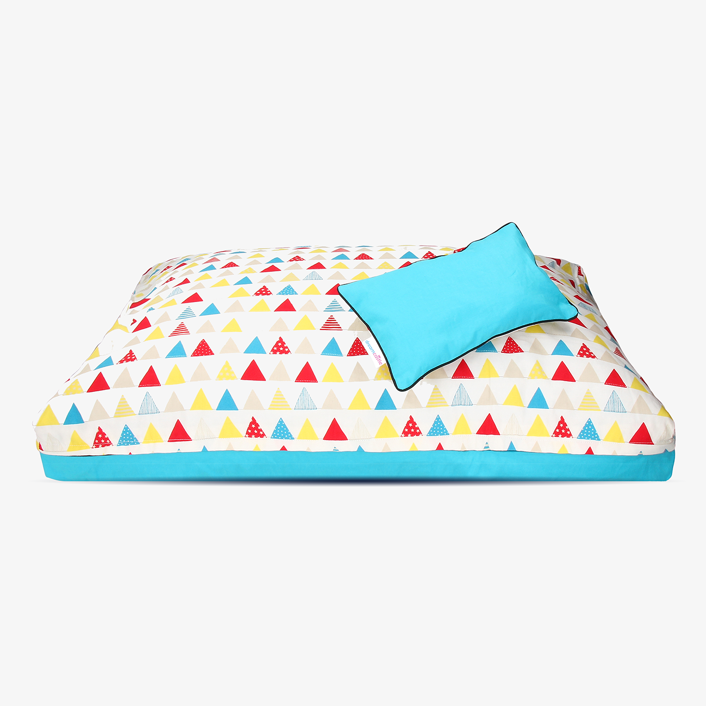 Pascal Triangle | Super cute & brightly designed natural dog bed cover from DreamCastle - Little Cherry