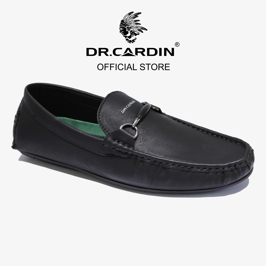 Dr Cardin Men Faux Leather Slip-On Moccasin Shoe with Buckle Detail TR-60187
