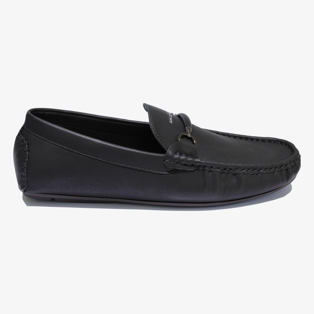 Dr Cardin Men Faux Leather Slip-On Moccasin Shoe with Buckle Detail TR-60187