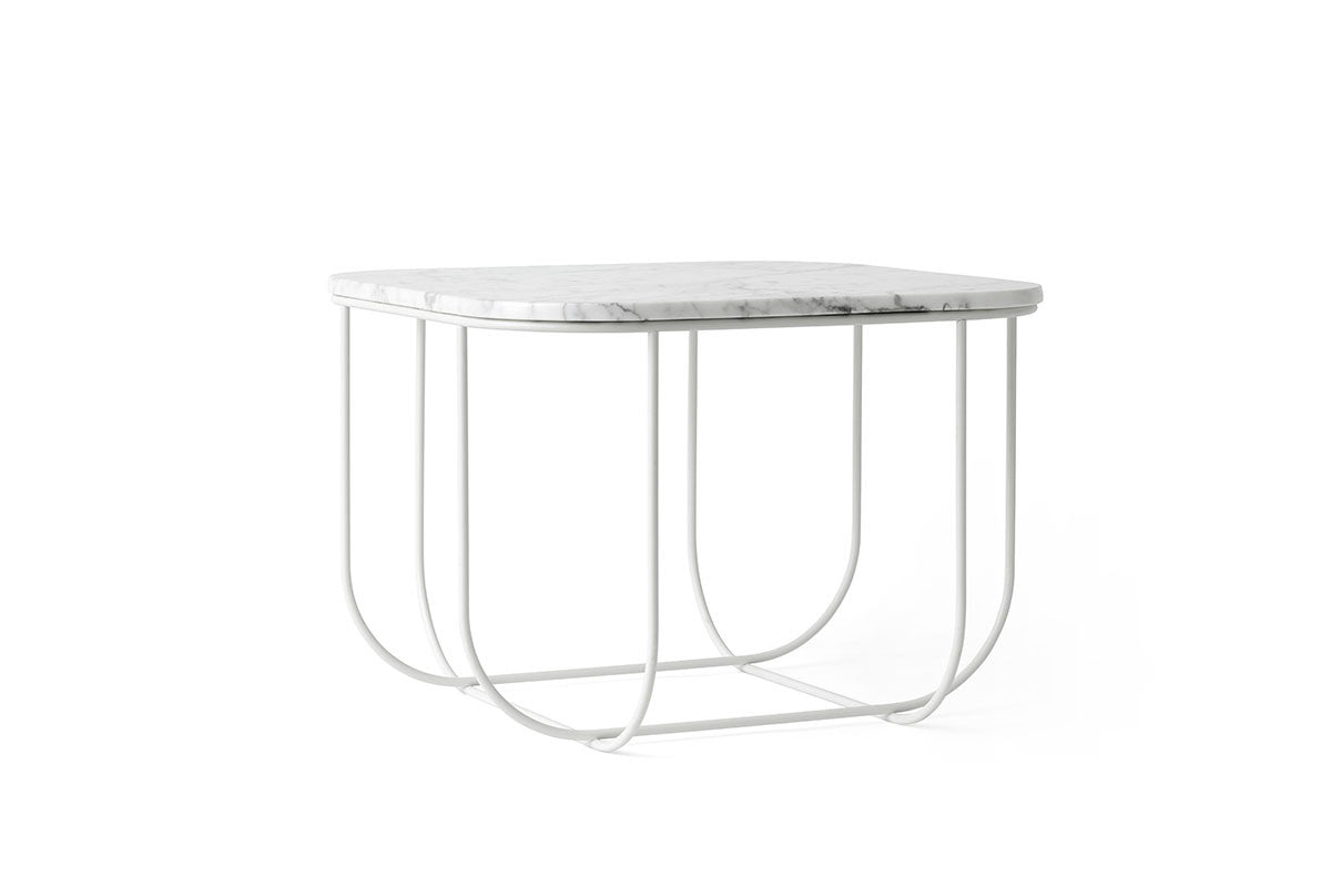 white cage side table