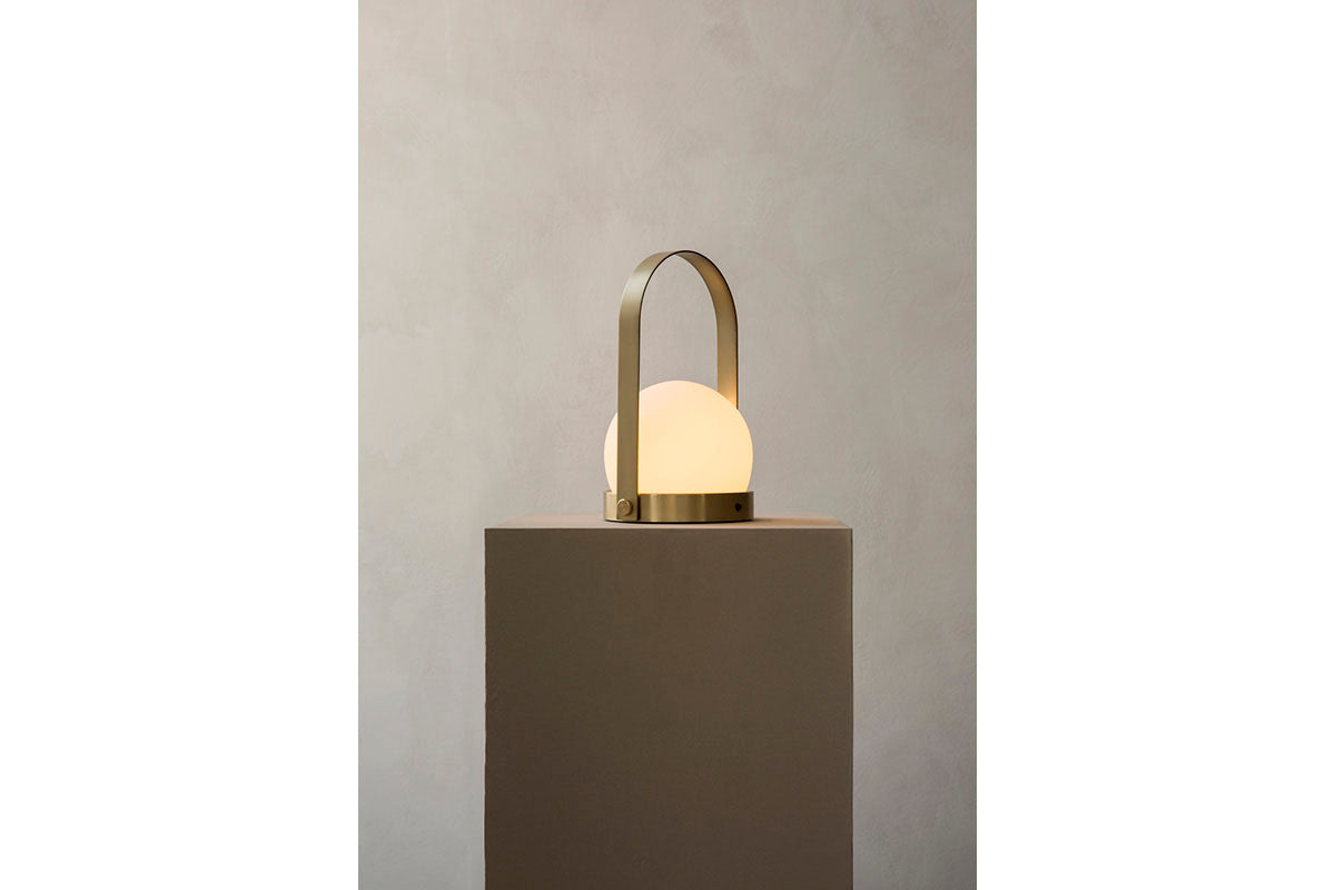 carrie led lamp brass