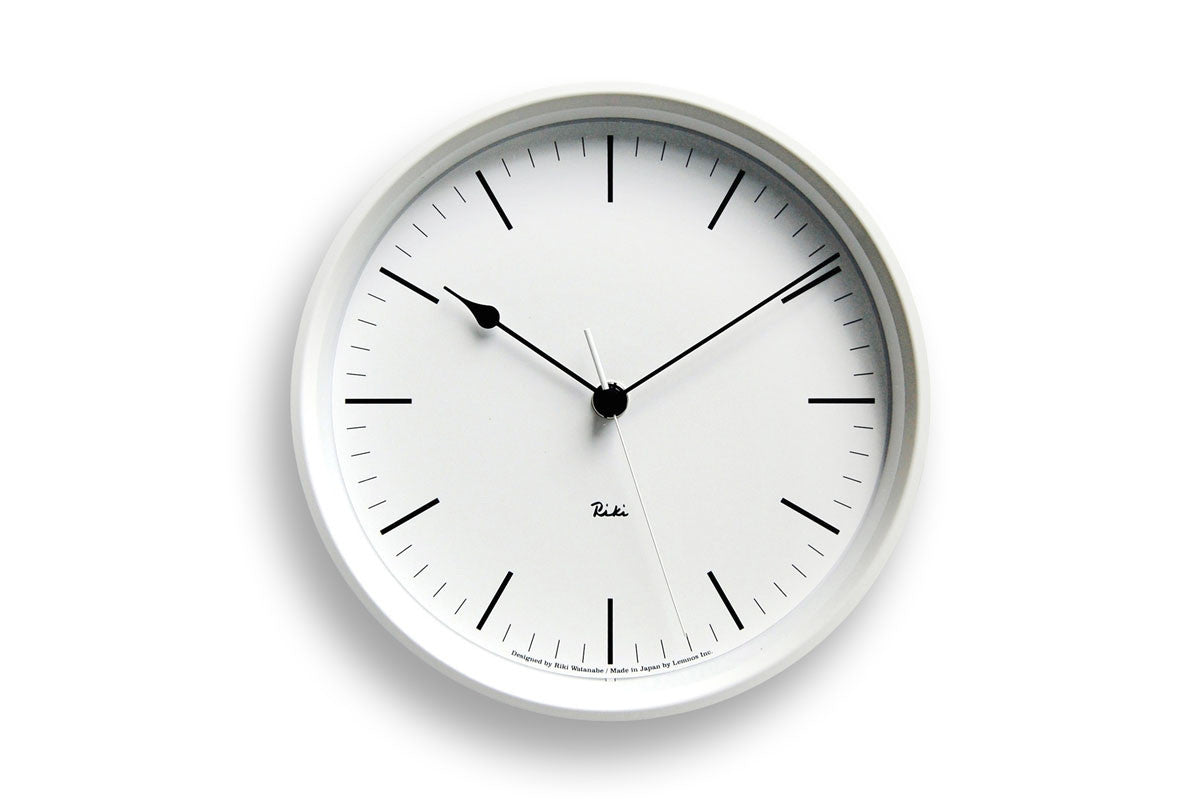 Riki Steel Wall Clock I, White