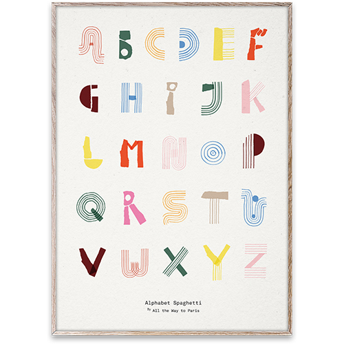 Paper Collective Wall Art Print Poster - Alphabet Spaghetti 50cm by 70cm