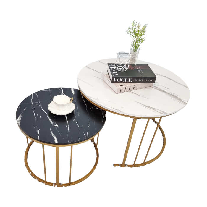 Twin Nesting Coffee Console Table (gold)
