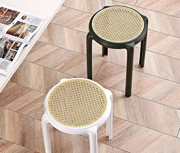 Derlyna Rattan stackable stools