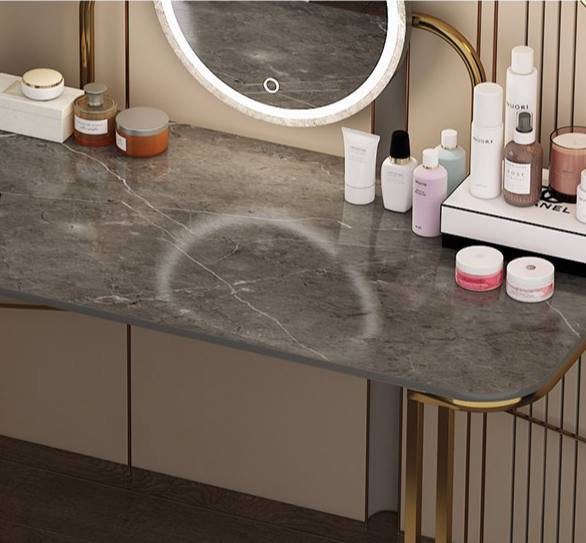 Alora Grey Marble Dressing table with LED Mirror