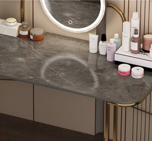 Alora Grey Marble Dressing table with LED Mirror