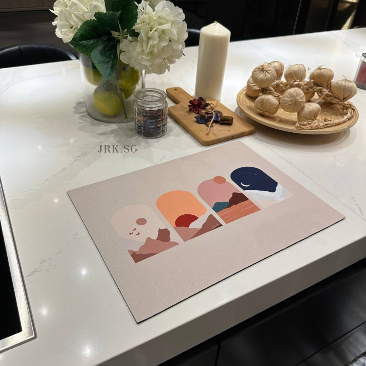 (Singapore Local self design) Custom Diatomite Non Slip Table Mat Quick Drying | Fast Absorbing