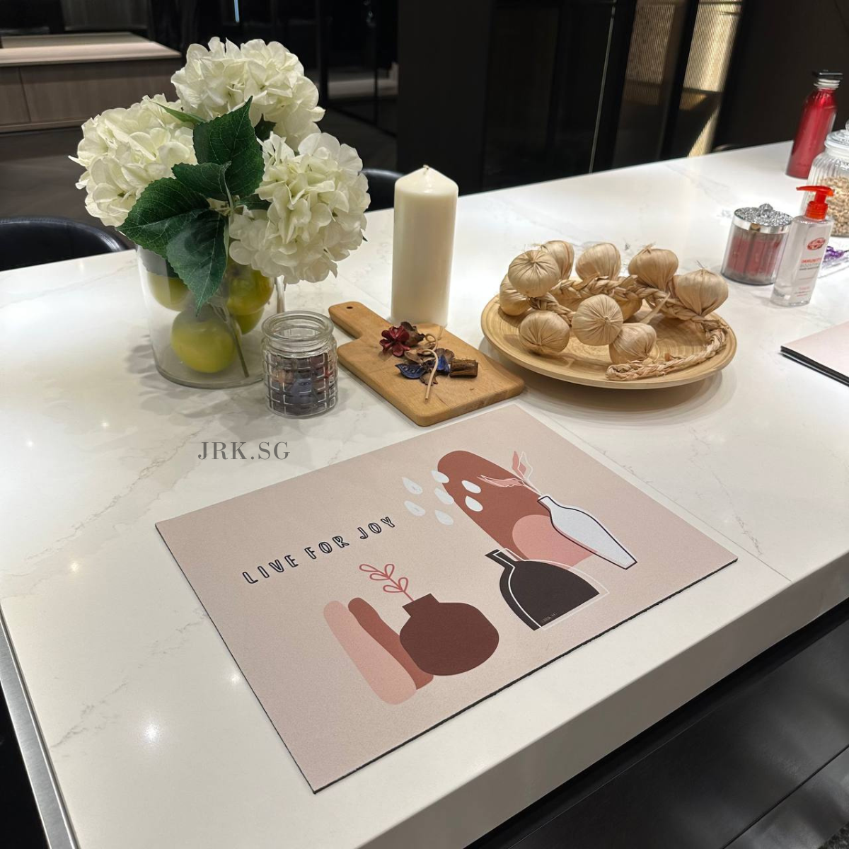 (Singapore Local self design) Custom Diatomite Non Slip Table Mat Quick Drying | Fast Absorbing