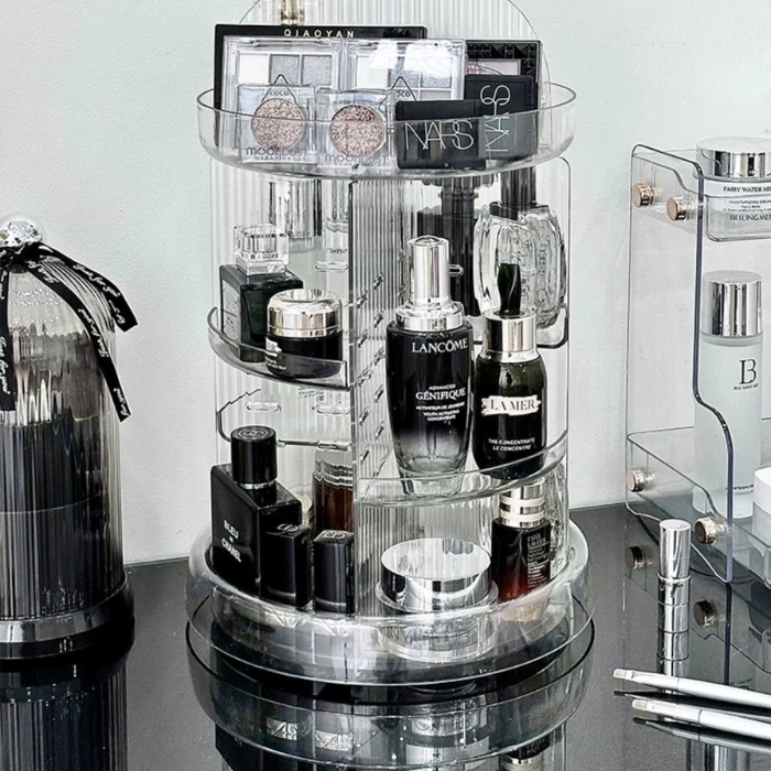 𝘿𝙞𝙖𝙢𝙤𝙣𝙙 Rotating Acrylic Makeup Organizer