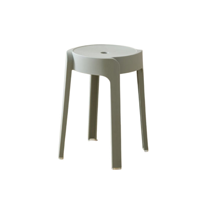 Stackable Neutral color round plastic stools