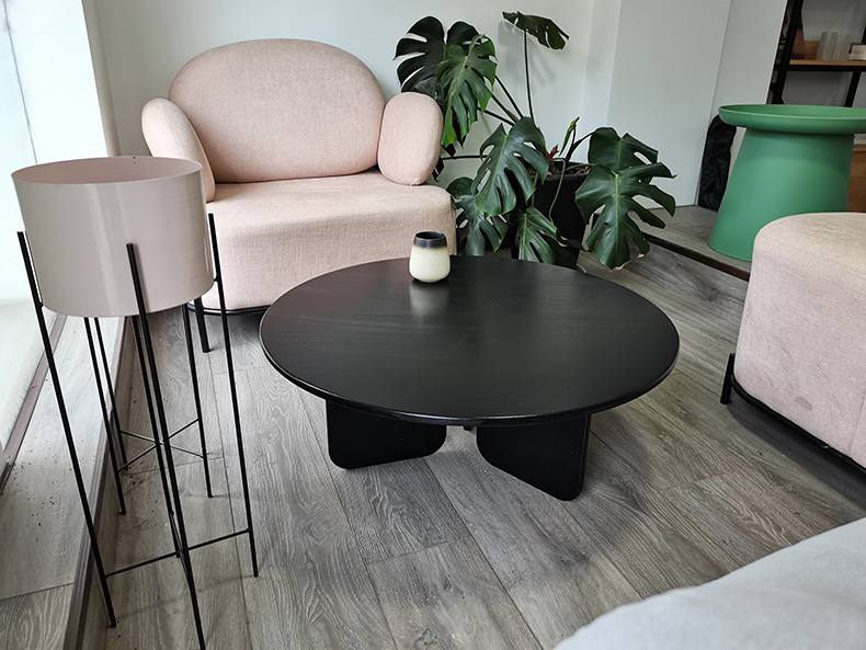 EDEN Black grain round coffee table