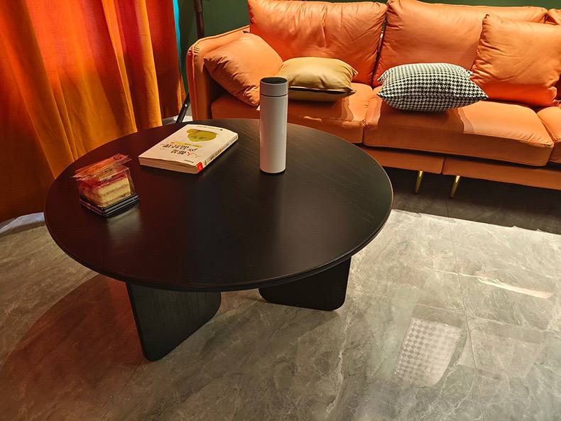 EDEN Black grain round coffee table