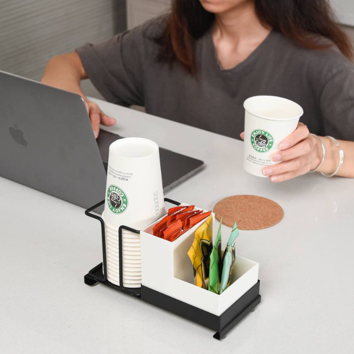 Pantry organizer / cup holder / coffee and tea condiment organizer