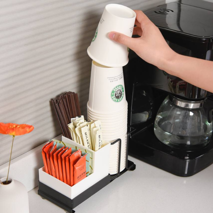 Pantry organizer / cup holder / coffee and tea condiment organizer