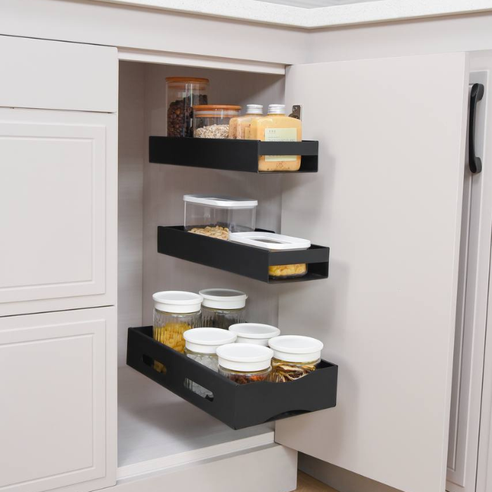 Smart vertical space cabinet sliding pull-out rack | kitchen storage organizer