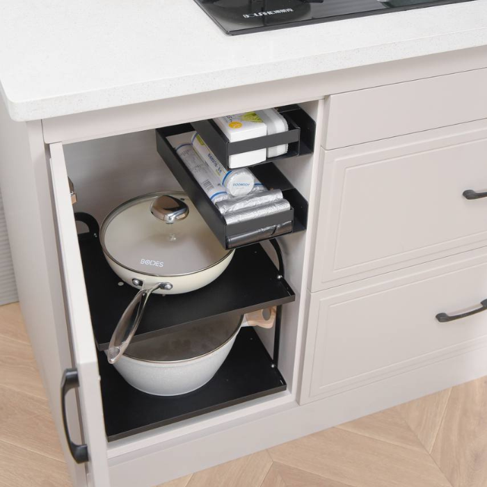 Smart vertical space cabinet sliding pull-out rack | kitchen storage organizer