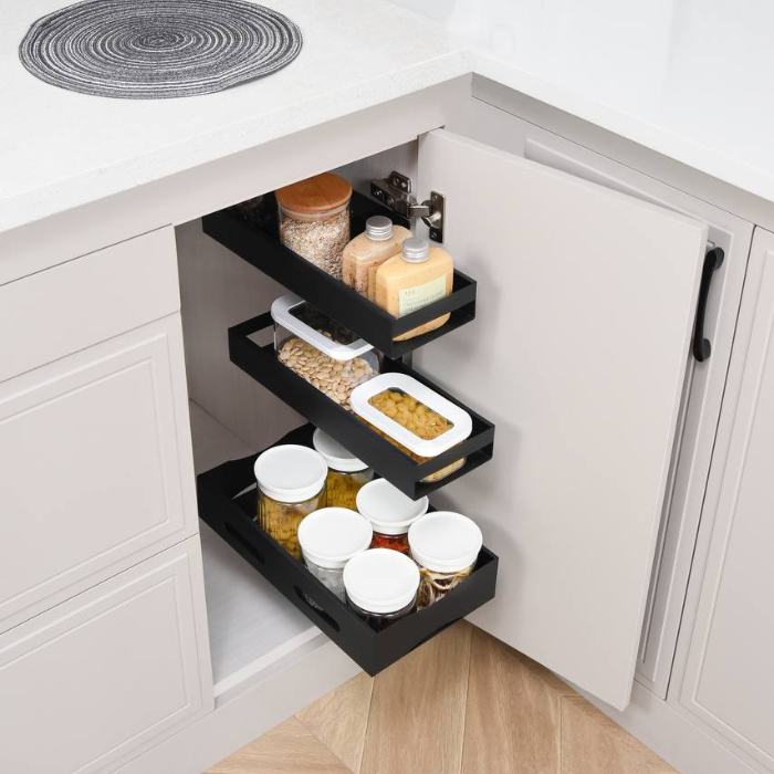 Smart vertical space cabinet sliding pull-out rack | kitchen storage organizer