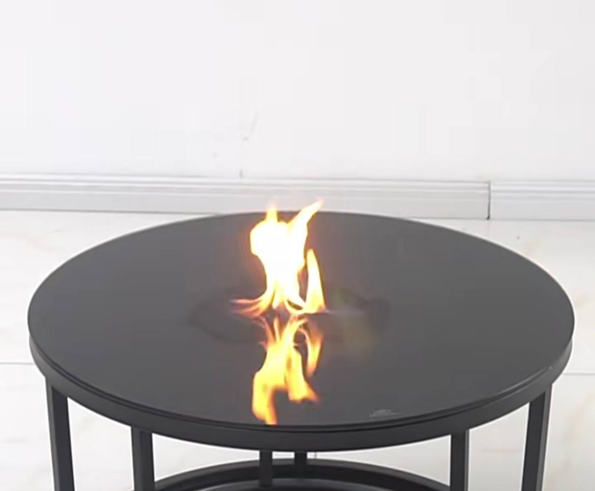 Euraca Twin Round Nesting Table - Tempered glass finish