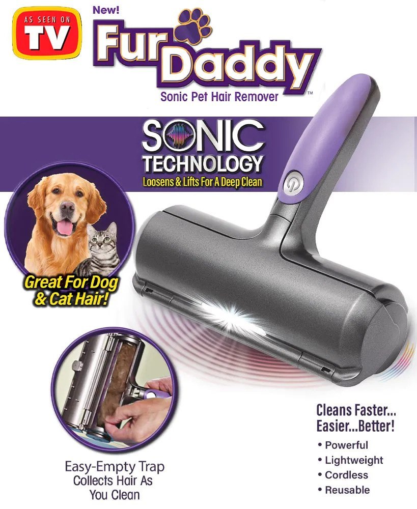Fur Daddy Sonic Pet Hair Remover, Pet Hair Roller, clothes fur removal